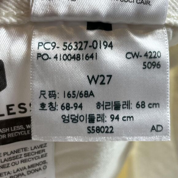 Levis Premium 501 Shorts Womens 27 White Button Fly Distressed Denim Cutoff - Picture 12 of 13